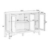 48" Sideboard Buffet Cabinet with Glass Doors and Adjustable Shelves, Modern Storage Cabinet for Living or Dining Room-3irtyhousy - 4 of 4