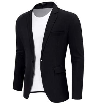 Men's Casual Sport Coat Lightweight Linen Blazer One Button Business Suit Jackets Stylish Daily Suits