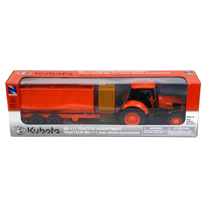 New Ray 1/32 Plastic Kubota M5-111 Tractor and Dump Trailer Set SS-05685A, 2 of 3