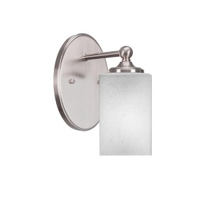 Toltec Lighting Capri 1 - Light Sconce in  Brushed Nickel with 4" Square White Muslin Shade - 1 of 2