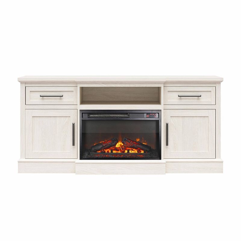 Hannepin TV Stand for TVs up to 65&#34; with Electric Fireplace White Oak - Room &#38; Joy, 1 of 12