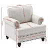 Modern Chenille Single Sofa With Nails And Armrests, High Elastic Sponges Upholstered Sofa Chair - 3 of 3