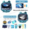 Large Waterproof Beach Backpack, Sandproof Drawstring Bag with Shoe Compartment for Pool, Gym - 2 of 4