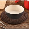 Home Mart Goods Brown Extra Thick Woven Trivet Round Placemats Natural Cotton Hot Potholder Mat Heat Resistant - 9"x9"(Pack of 4) - 3 of 4