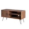 Vynxaria Simple Modern Vintage Reclaimed Wood TV Stand, Media Table with One Side Cabinet & Two Open Shelves - 2 of 4