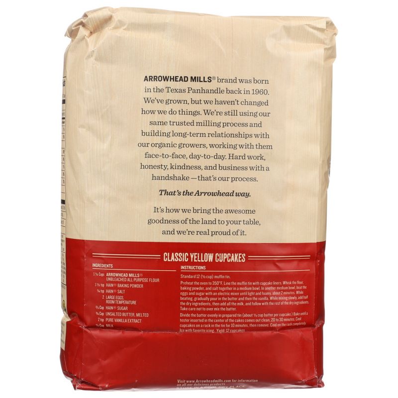 Arrowhead Mills Organic All Purpose Unbleached Flour - Case of 8/5 lb, 3 of 7