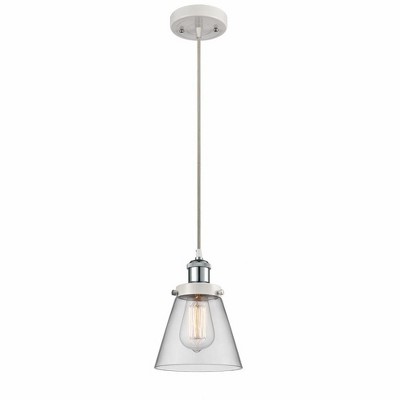 Cone - 1 Light Cord Hung Mini Pendant In Industrial Style-9 Inches Tall and 6 Inches Wide