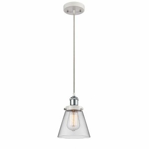Cone - 1 Light Cord Hung Mini Pendant In Industrial Style-9 Inches Tall and 6 Inches Wide - 1 of 1