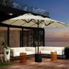 FONTOI Double Sided Outdoor Umbrella with Crank Handle, Rectangular Market Umbrella with 12 Ribs for Patio, Deck, Backyard, Beige, 106.2"*94.5"*181.1" - 2 of 4