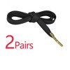 INSPIRE CHIC Faux Leather Solid Color Metal Tippings Flat Shoe Laces 2 Pairs - 3 of 4