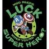 Juniors Womens Marvel St. Patrick's Day Captain America Who Needs Luck T-Shirt - 2 of 4