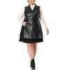 Agnes Orinda Women's Plus Size Fashion Outfits Sleeveless Lapel PU Faux Fur Vests - 2 of 4