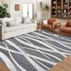 COZONY Machine Washable Area Rug — Modern Wave Distressed Design, Low Pile Carpet with Non-Slip Backing for Living Room, Bedroom & Nursery - 2 of 4