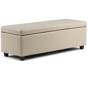 Sapphtopaz Modern Ottoman with Storage Upholstered End of Bed Bench with Stitching Detail Rectangle Storage Bench for Living Room - 1 of 4