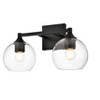 Elegant Lighting Foster 2 light Black and Clear Bath Sconce - 2 of 4