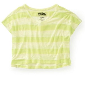 Aeropostale Womens Cropped Striped Dorm Pajama Sleep T-shirt - 1 of 1
