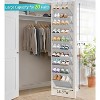 Attop 10 Tier Clear Over the Door Shoe Organizer Storage, Deep Pockets Large Hanging Shoe Rack for Closet Door, Fit 20 Pairs Holder Hanger (Grey) - 2 of 4