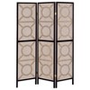 Vynxaria Tan and Cappuccino Circle Pattern 3-Panel Folding Screen - 4 of 4
