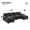 CAVINAS 110×50"U-shaped Sectional Sofa with Plush pillows,6 Symmetrical Cushions Indoor Furniture,Sectional Couches for Living Room ,Apartment,Black - 3 of 4