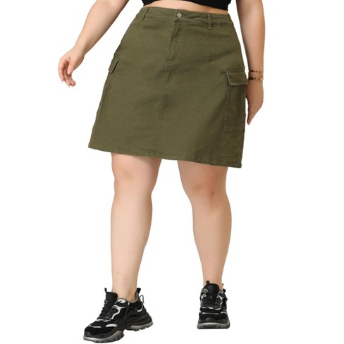 Women's plus size 2024 skirts zip up