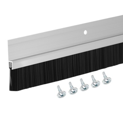 Unique Bargains Aluminum Nylon Door Brush Bottom Sweeps 35.46" x 2.09" Silver 1 Pc