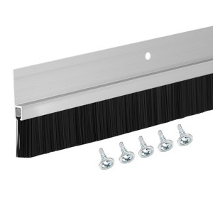 Unique Bargains Aluminum Nylon Door Brush Bottom Sweeps 35.46" x 2.09" Silver 1 Pc - 1 of 4