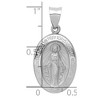 Black Bow Jewelry 14k White Gold Hollow Oval Miraculous Medal Pendant - 4 of 4