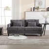 68.90" Chenille Mid-Century Modern 2-Seater Loveseat Sofa with Solid Wood Frame, Wooden Legs and Removable Seat Cushions, Comfortable Couch - 2 of 4