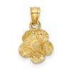 Black Bow Jewelry 14k Yellow Gold 3D Satin & Diamond Cut Hibiscus Pendant, 10mm (3/8 in) - 3 of 4