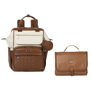 BabbleRoo Premium Vegan Leather Diaper Bag Backpack, Travel Backpack, Spacious & Stylish Nappy Organizer - 1 of 4