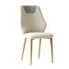 Set of 2 dining chairs, high-quality PU leather seats, with gold-plated painted carbon steel legs and ergonomic backrests, suitable for kitchen - 2 of 4