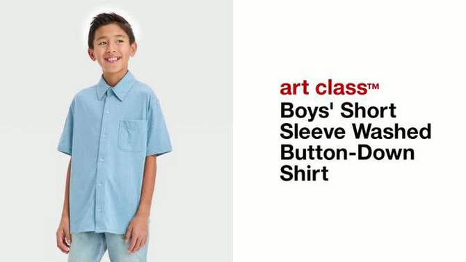 Boys' Short Sleeve Washed Button-Down Shirt - art class™, 2 of 5, play video