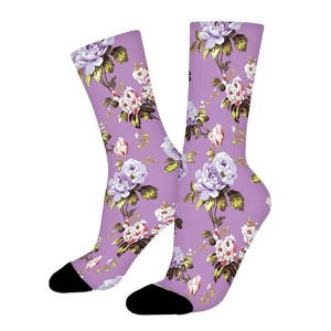 Vintage Roses Women Printed Crew Socks Funny Funky Socks Soft Polyester Novelty Gifts for Artists Men - 1 of 1