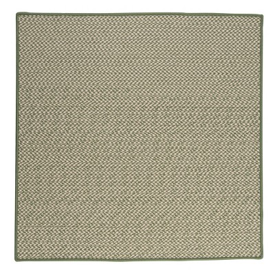 Colonial Mills Outdoor Houndstooth Tweed Braided Rug, Leaf Green 3' square, Square Shape