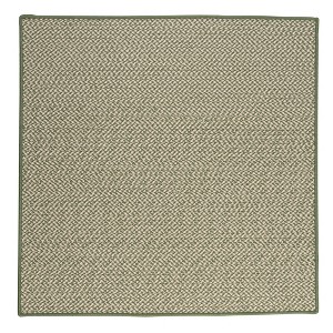 Colonial Mills Outdoor Houndstooth Tweed Braided Rug, Leaf Green 3' square, Square Shape - 1 of 3