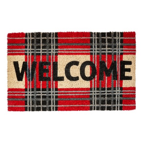 Briarwood Lane Checkered Snowflakes Winter Natural Fiber Coir Doormat  Welcome 30 X 18 : Target