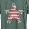Women's - Instant Message - Nautical Striped Starfish Short Sleeve Graphic T-Shirt - 2 of 4