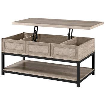 Yaheetech Lift Top Coffee Table with Hidden Compartments & Bottom Open Shelf For Living Room