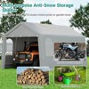 Heavy Duty Outdoor Storage Shed - Roll-Up Zipper Door, Waterproof Tent Shelter for Motorcycle, Bike, Car, Garden Tools, Grey - 4 of 4