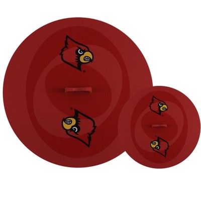 FanPans Team Logo Silicone Lid Set, 2 Pack - NCAA Louisville Cardinals