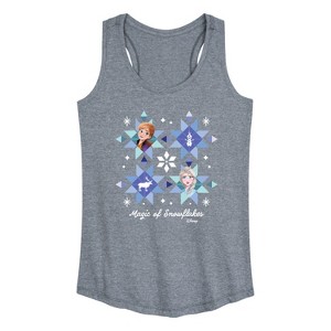 Women's - Frozen 2 - Magic Of Snowflake Christmas Graphic Racerback Tank - 1 of 4