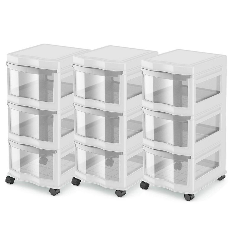 Life Story Classic 3 Shelf Standing Plastic Home Storage Organizer and Drawers with Wheels for Closet, Dorm, or Office, 1 of 7