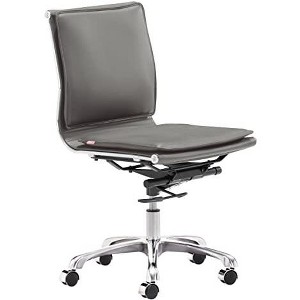 Zuo Lider Plus Armless Office Chair Gray - 1 of 4