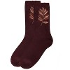 Memoi Women's Embroidered Golden Leaf Vintage Style Crew Socks - 3 of 4