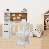 Kids Study Desk with Chair & Bookshelf - White Writing Desk Set with Bulletin Board, Storage Cabinets for Ages 3-8 - 4 of 4