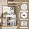 Aukfa Vanity Desk with Mirror and 3 Lighting Modes, Makeup Vanity with Glass Top and Storage Shelves, Dressing Table with 2 Drawers and Cabinet - 2 of 4