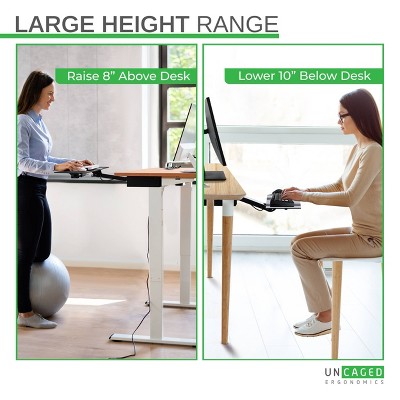 Black Adjustable Under-Desk Keyboard Tray with Mouse Pad