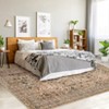 Boho Print Washable Rugs Non Slip Low Pile Vintage Floral Traditional Carpet for Living Room - 2 of 4