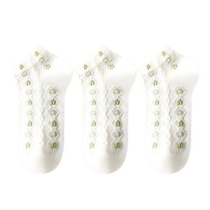 Anna-Kaci Women's 3-Pack Minimalist Knit Ankle Socks Mixed Pattern Design Soft Cotton Low-Cut Style - 1 of 4