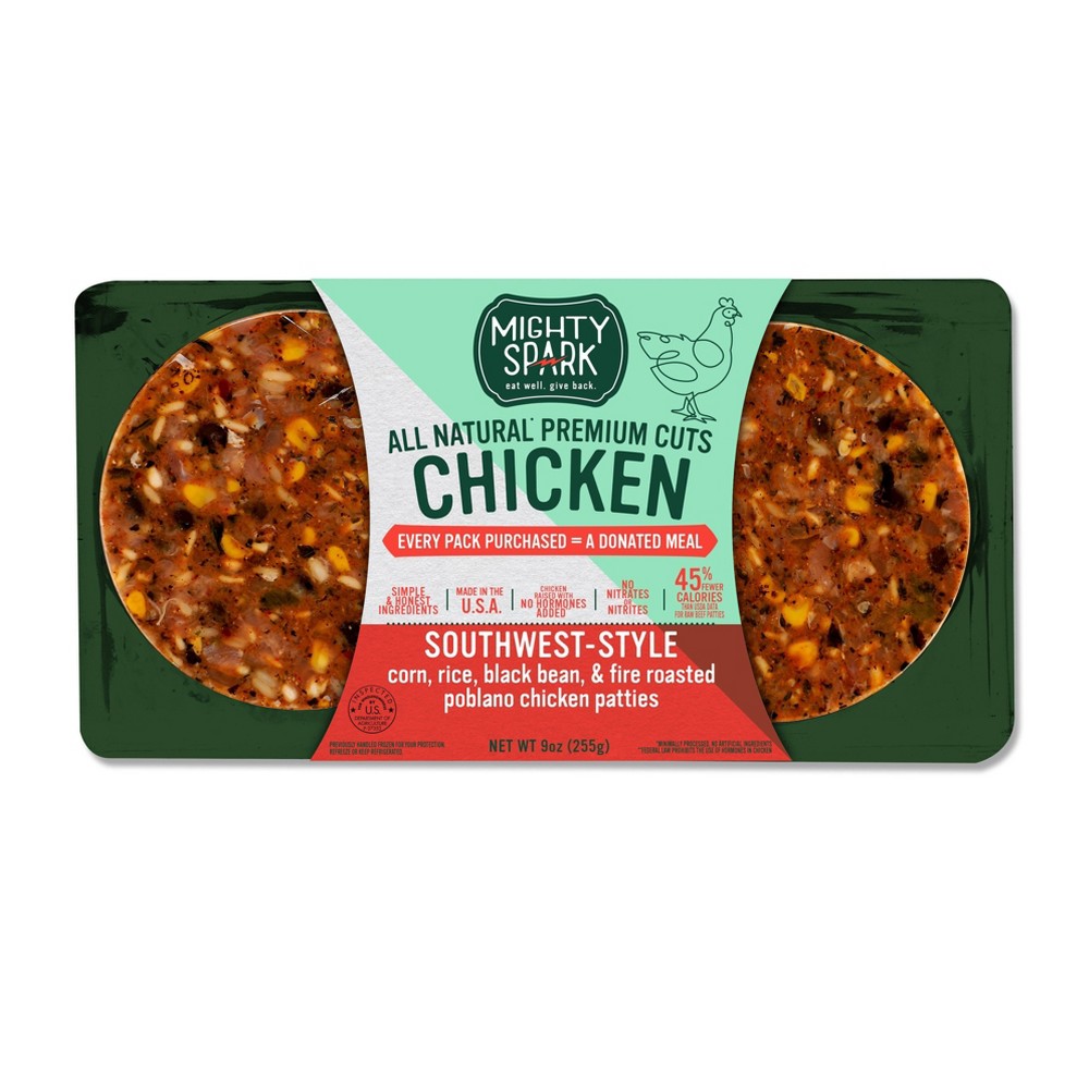 Mighty Spark Food Co. Corn, Black Bean & Poblano Chicken Power Patties - 2ct/10.66oz